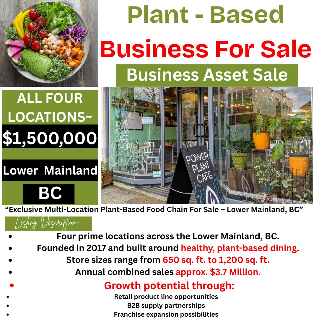 Exclusive Multi-Location Plant-Based Food Chain For Sale